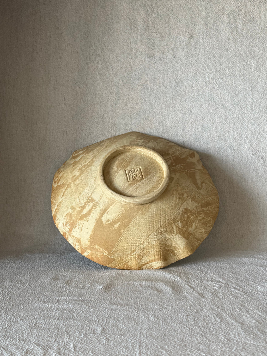 Coupe marbrée Nerikomi céramique artisanale - ø 31 cm
