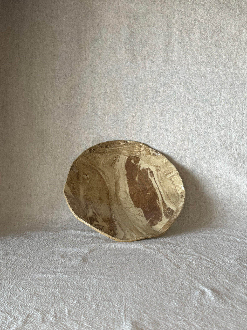 Coupe marbrée Nerikomi céramique artisanale  - ø 26 cm