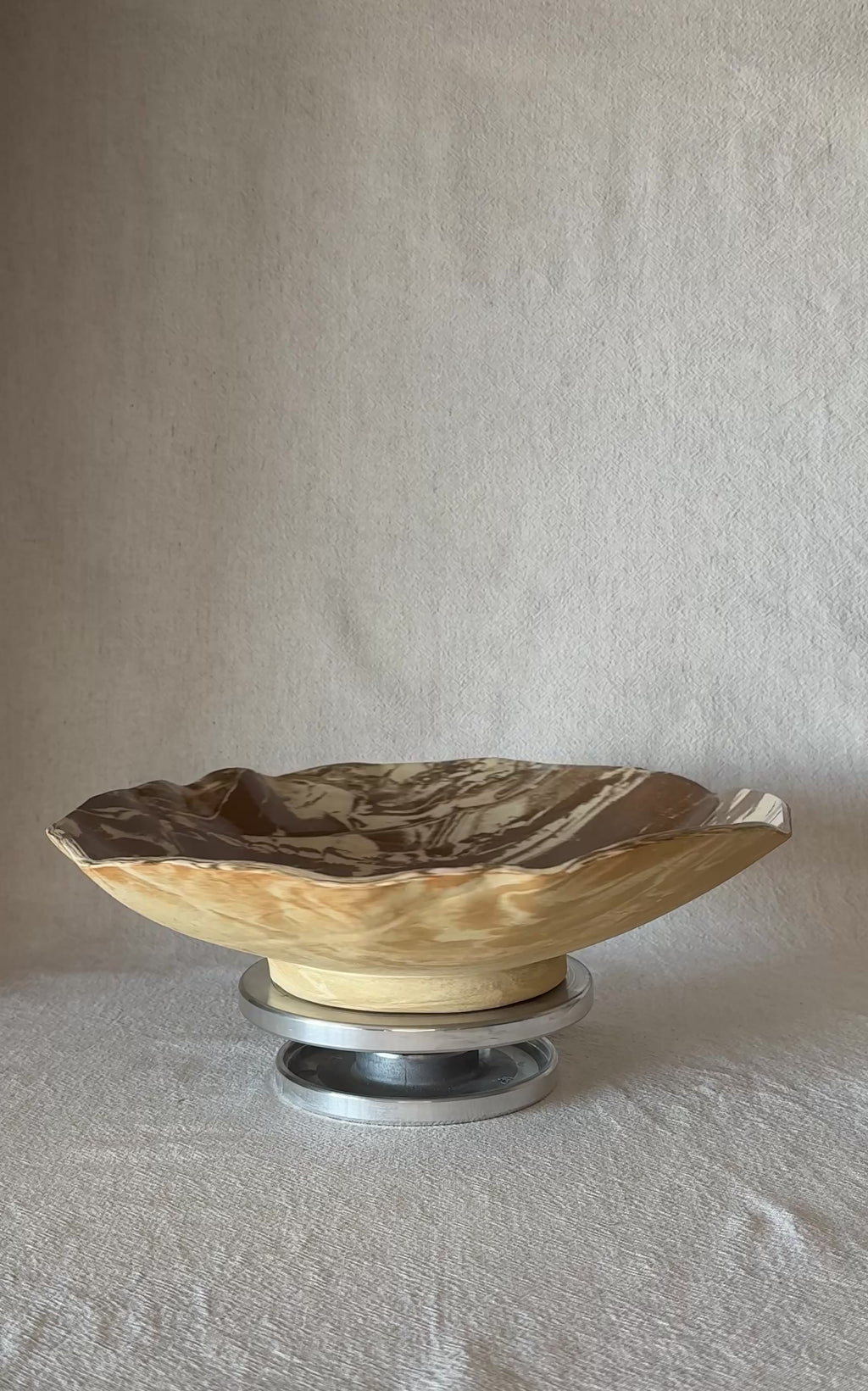 Coupe marbrée Nerikomi céramique artisanale - ø 31 cm
